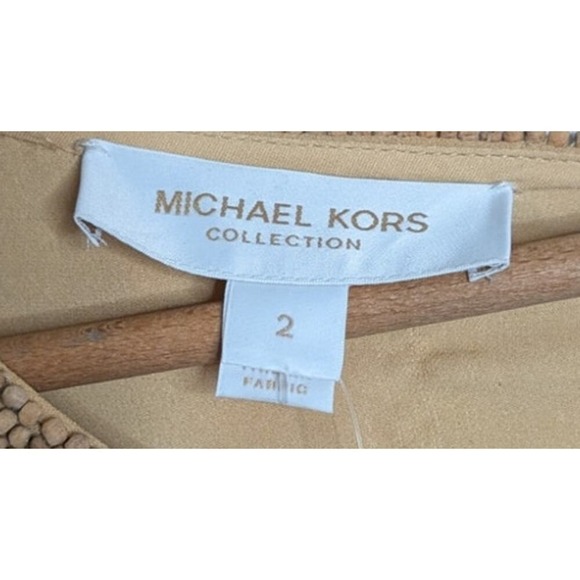 Michael Kors Collection Wood Bead Dress 2 Silk Luxury Mod Coastal Art to Wear